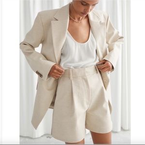 And Other Stories Beige Linen Shorts